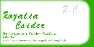 rozalia csider business card