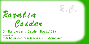 rozalia csider business card